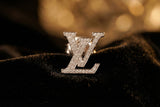 Luxury Crystal Monogram Stud Earrings – “LV Style”