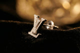 Luxury Crystal Monogram Stud Earrings – “LV Style”