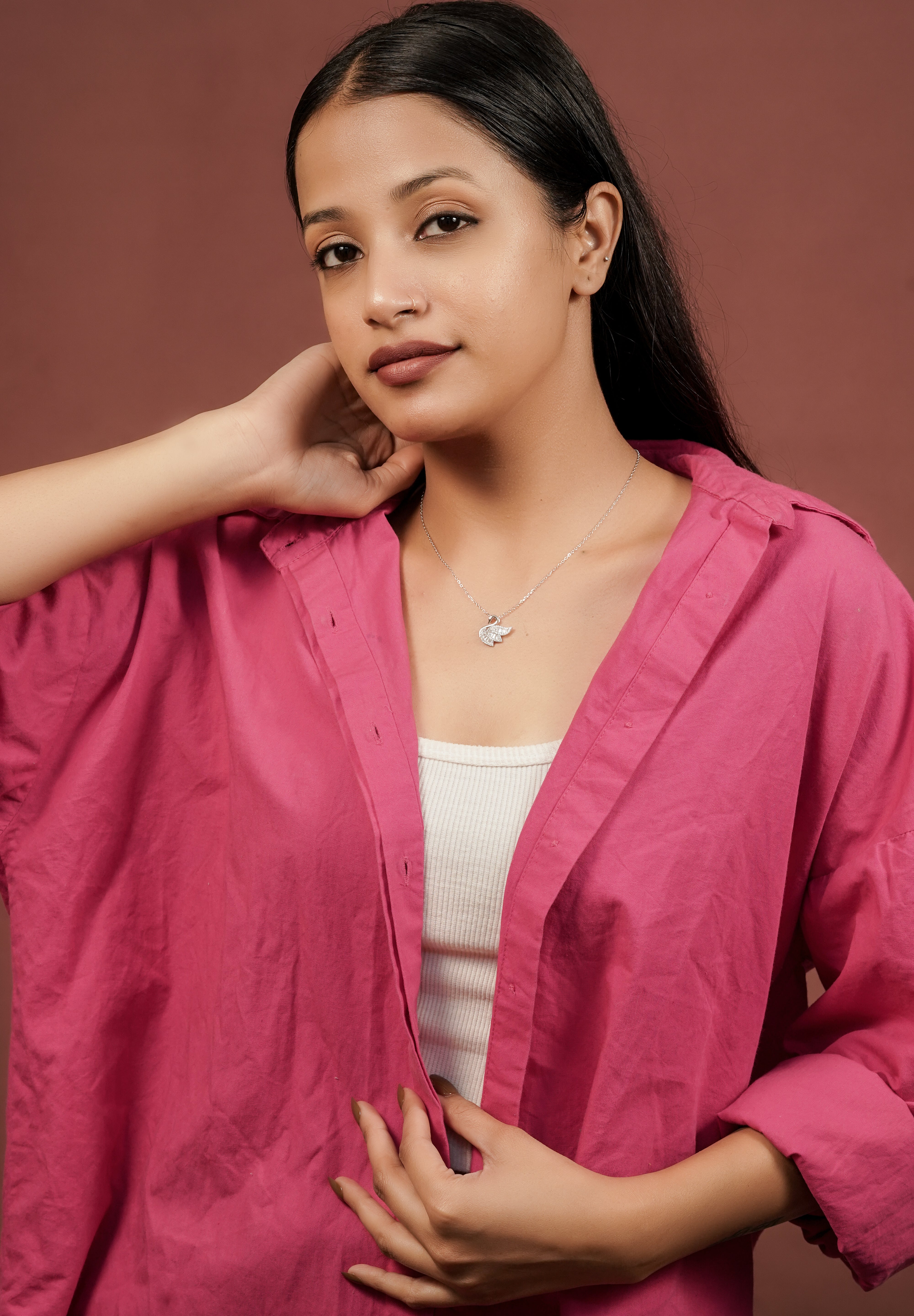 The Majestic Swan Pavé Necklace