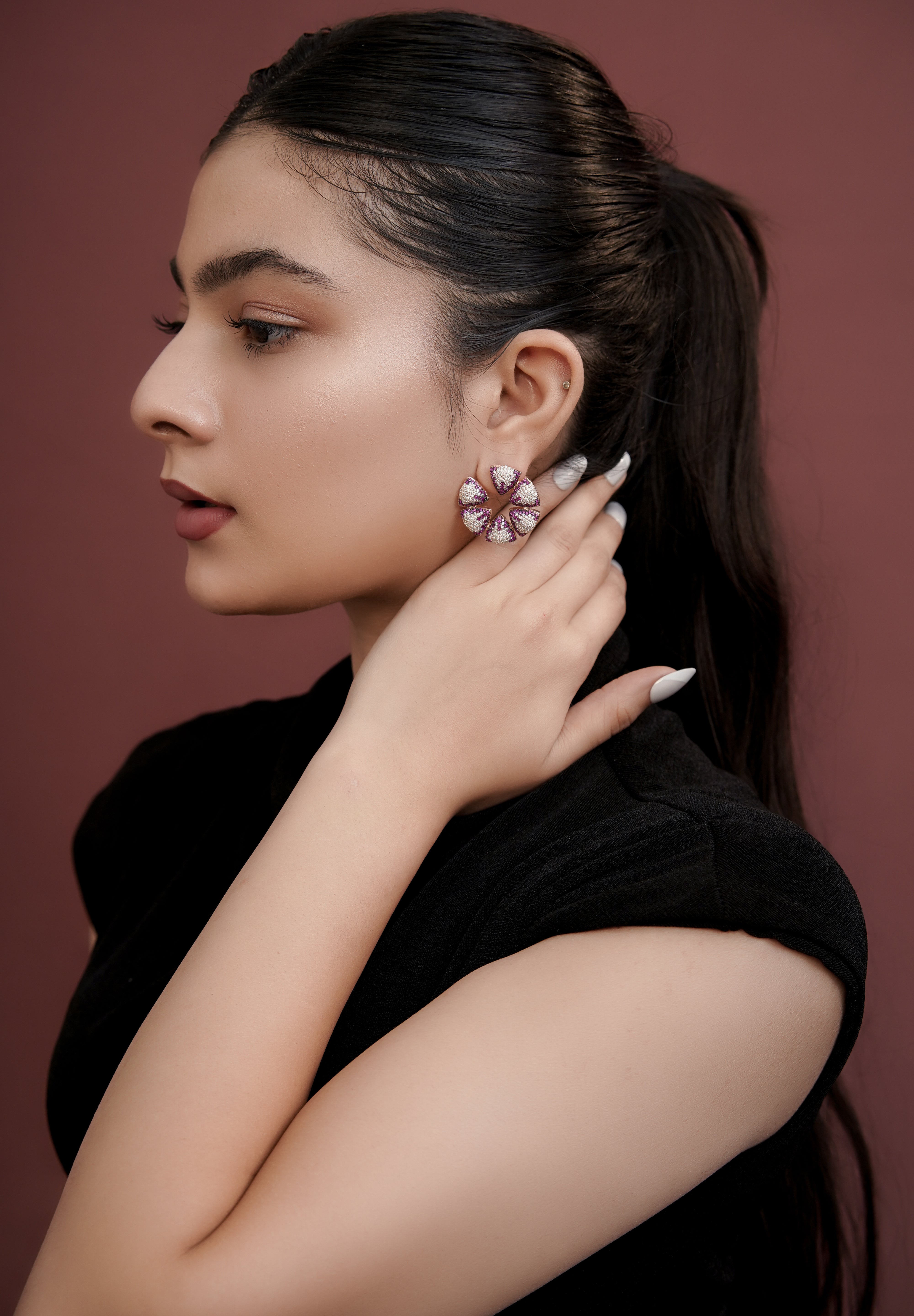 The Royal Orchid Studs