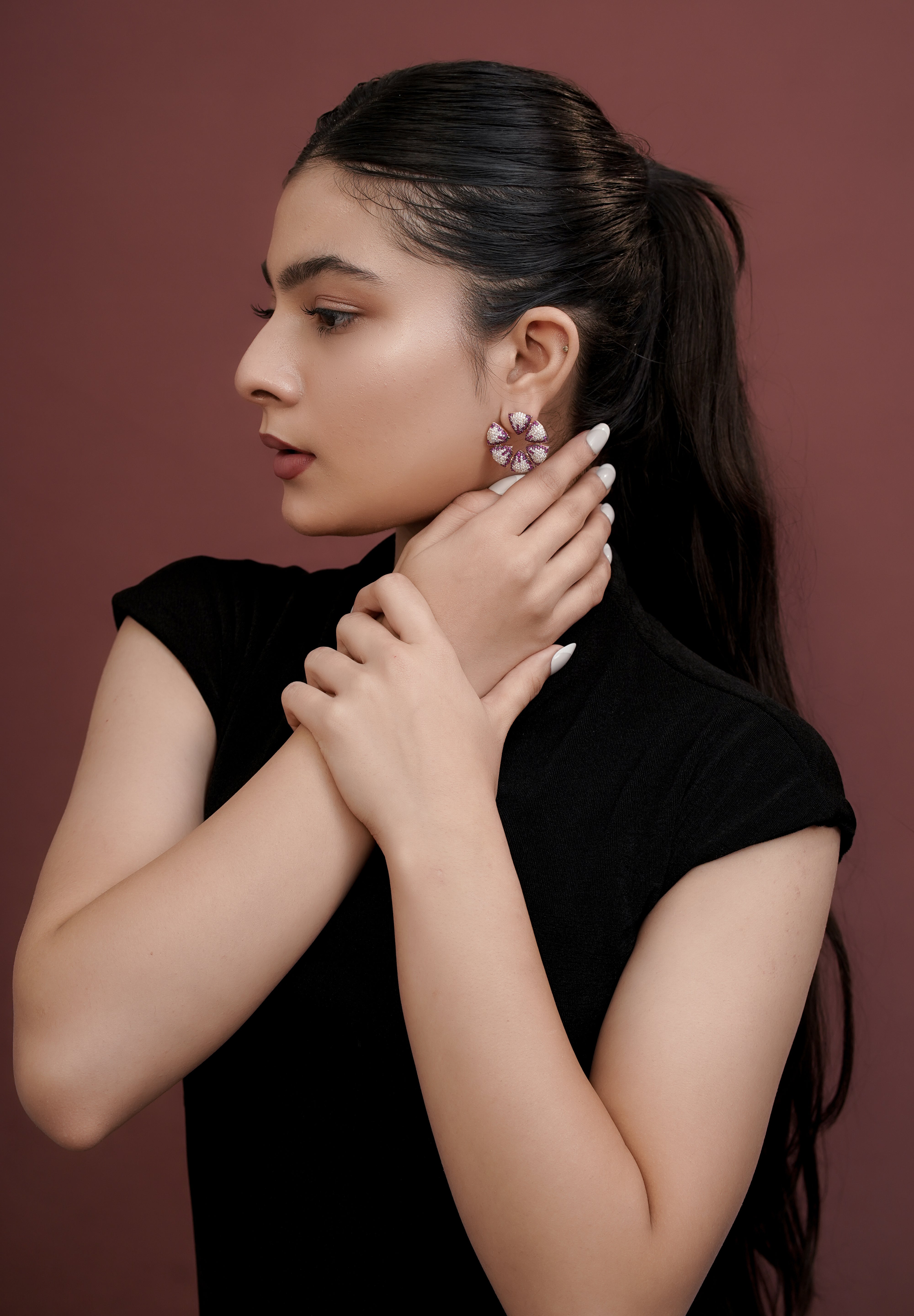 The Royal Orchid Studs