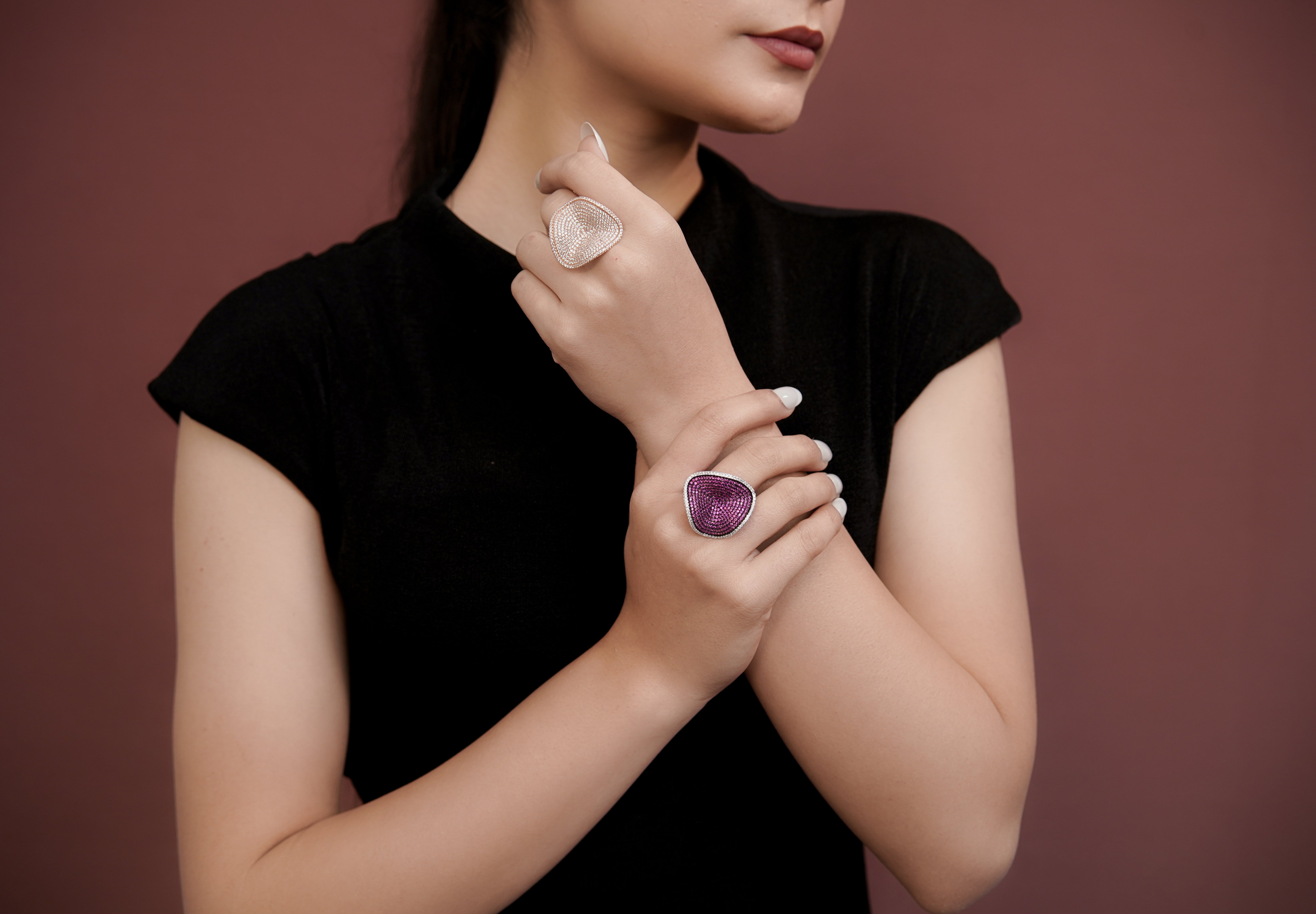 The Velvet Petal Statement Rings