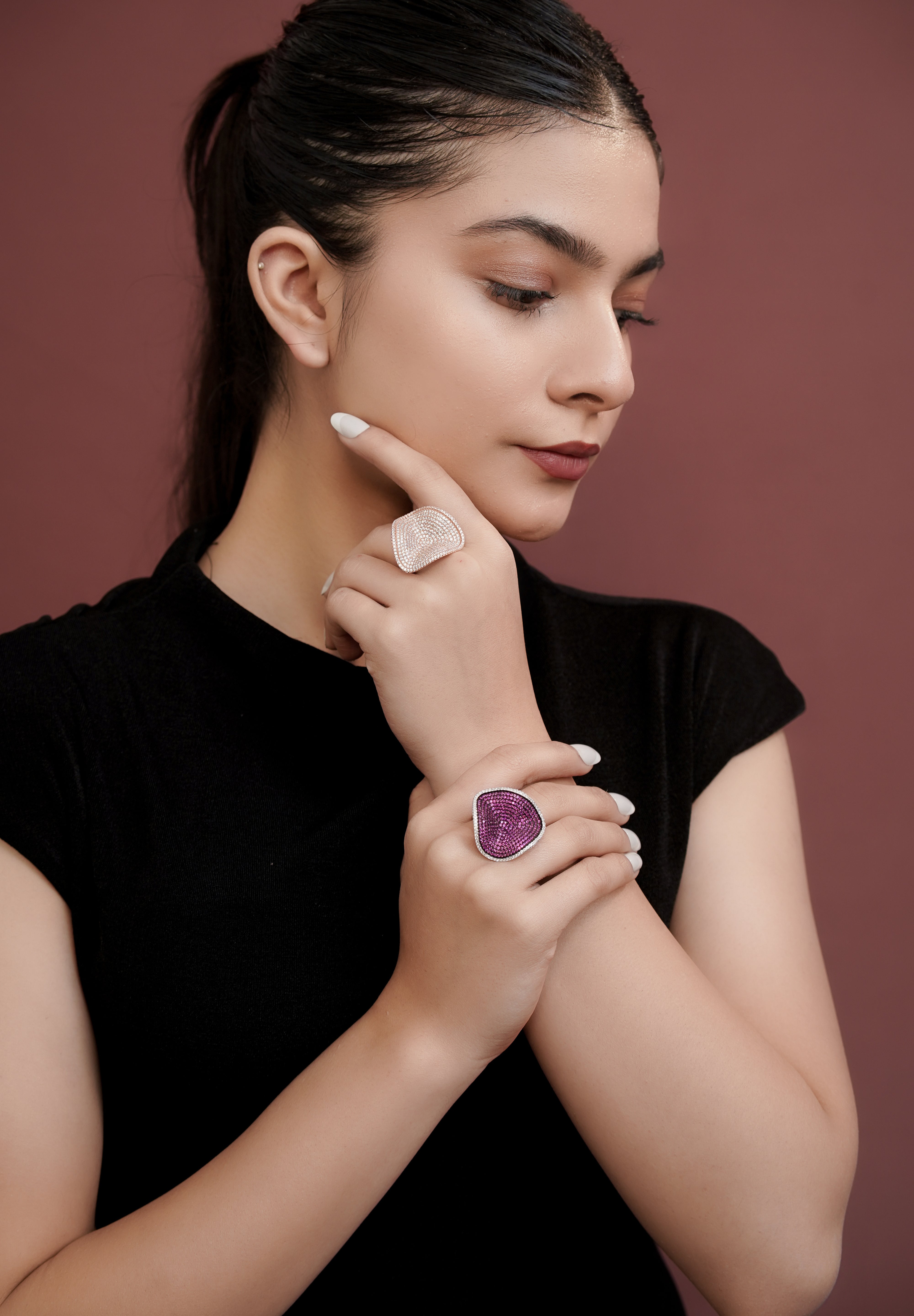 The Velvet Petal Statement Rings