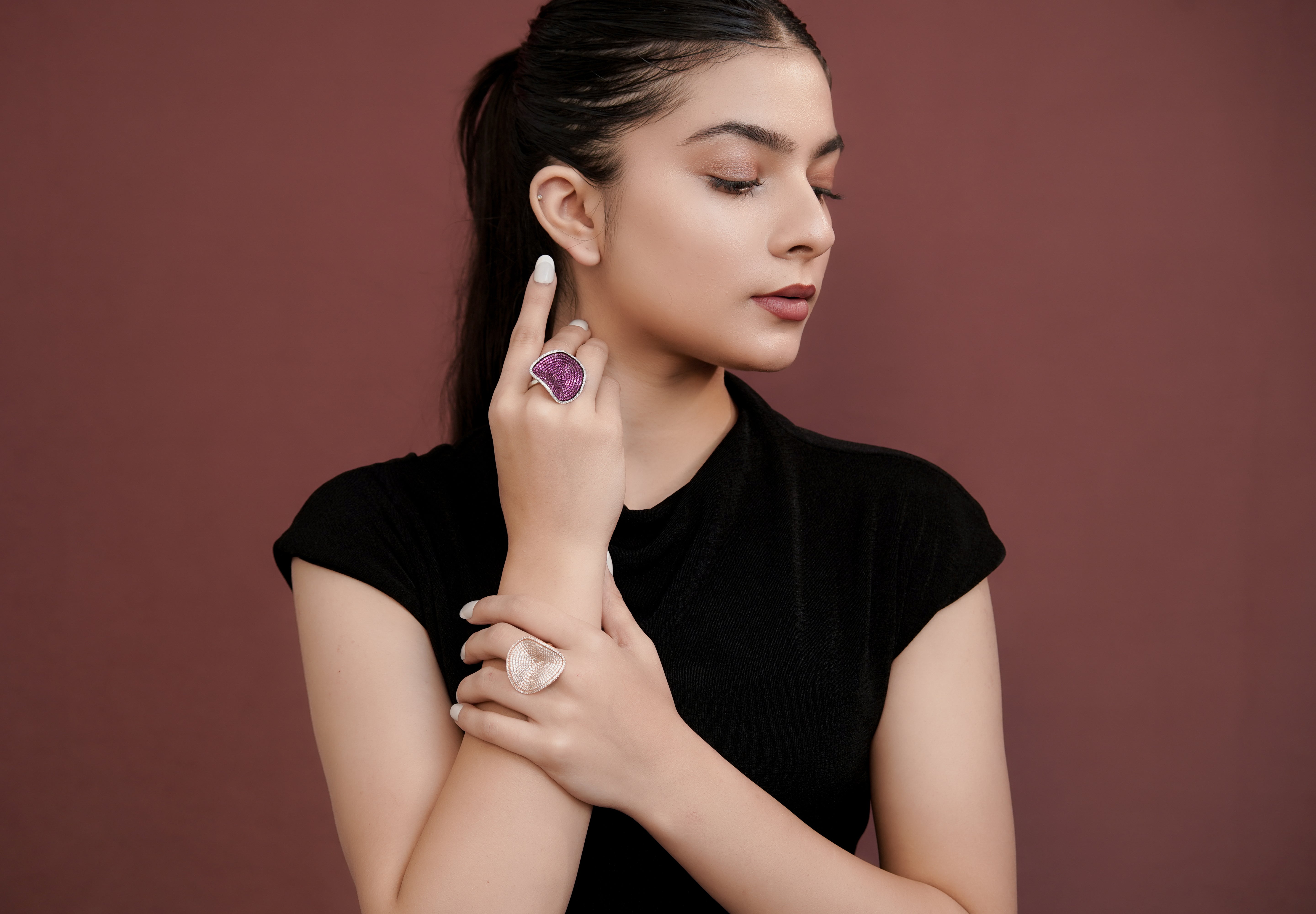 The Velvet Petal Statement Rings