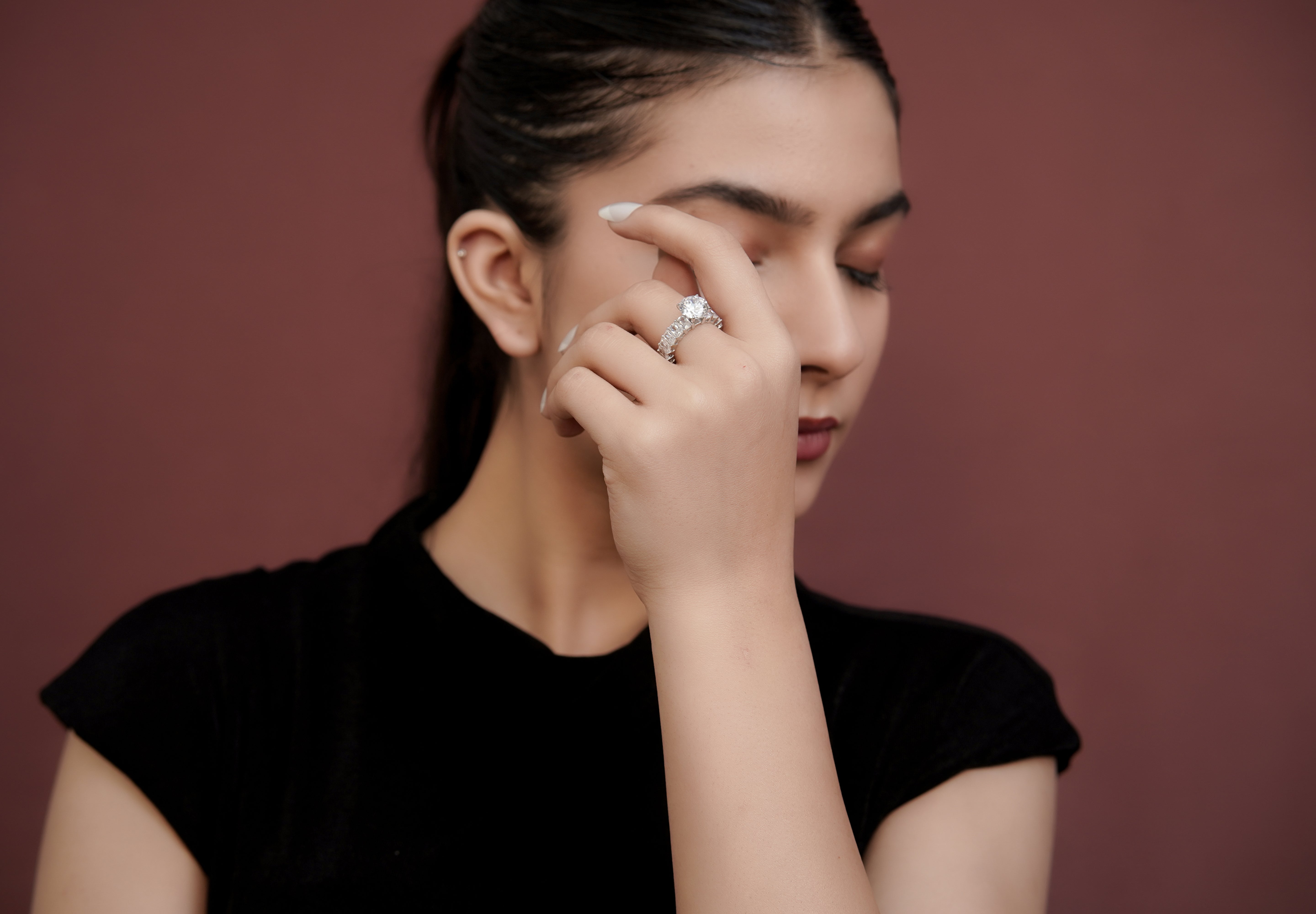 The Ethereal Solitaire Statement Ring