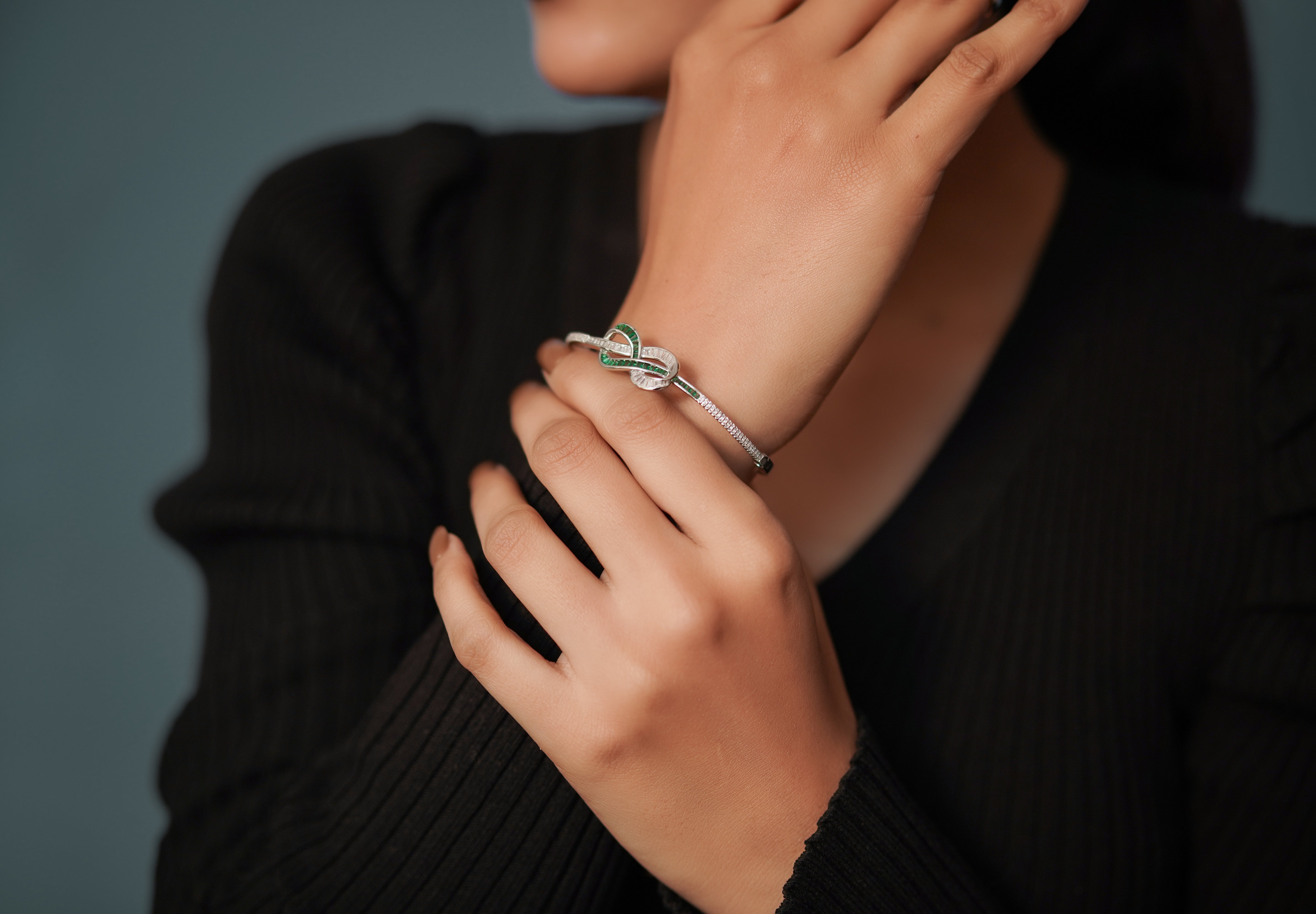 The Emerald Infinity Knot Bangle