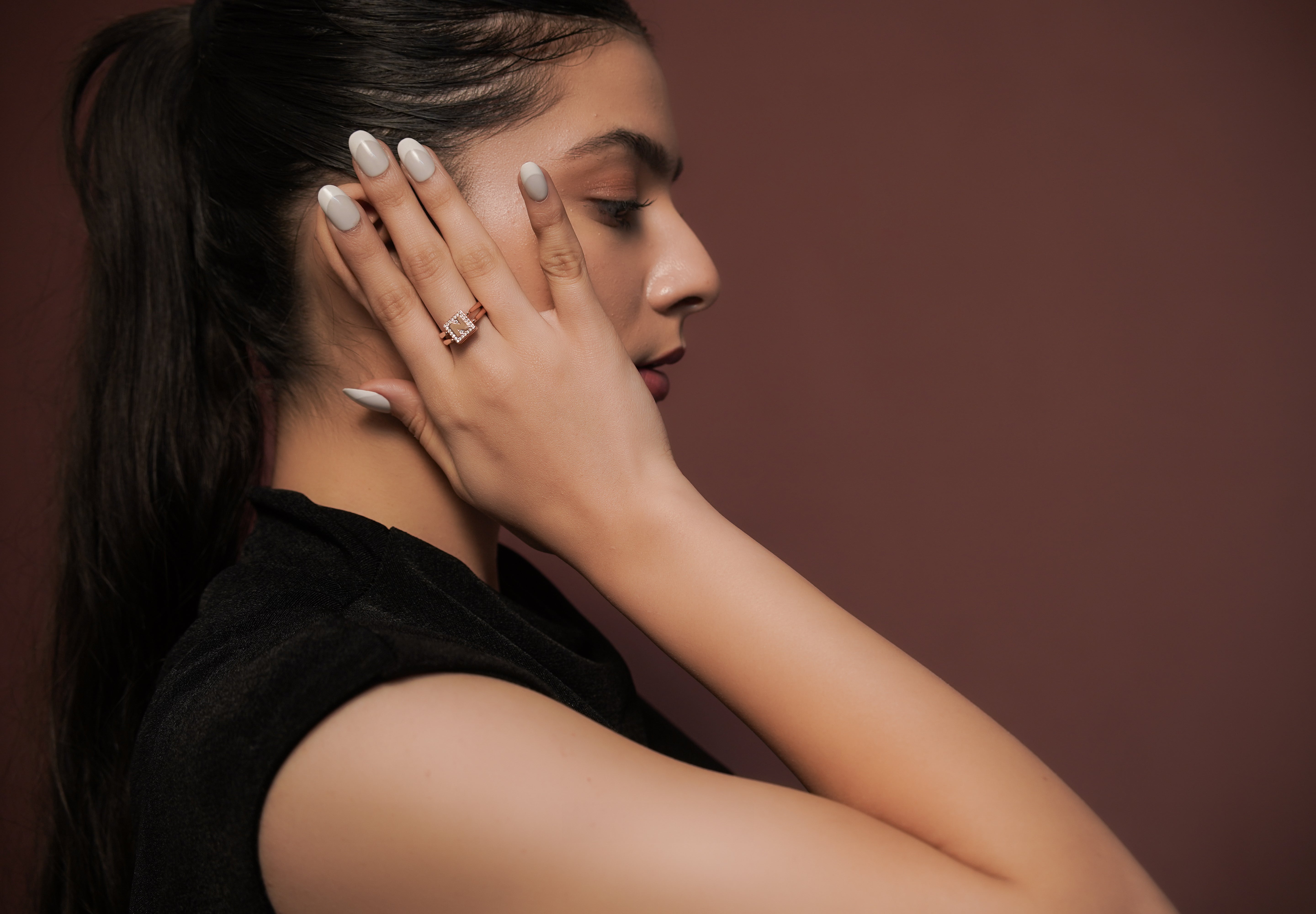 Emerald-Cut Halo Radiance Ring – Rose Gold Edition