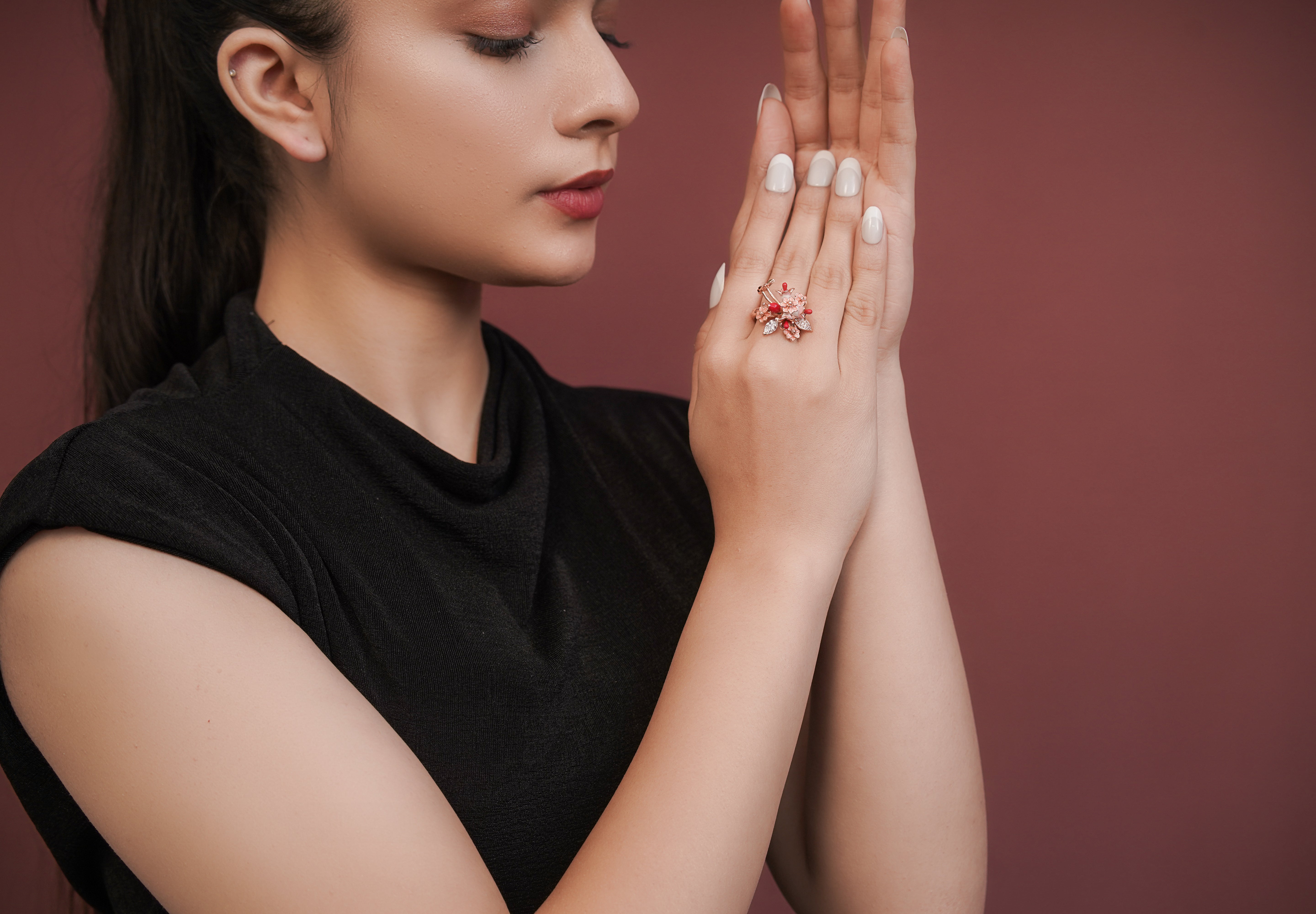 Ruby Petal Fantasy Ring