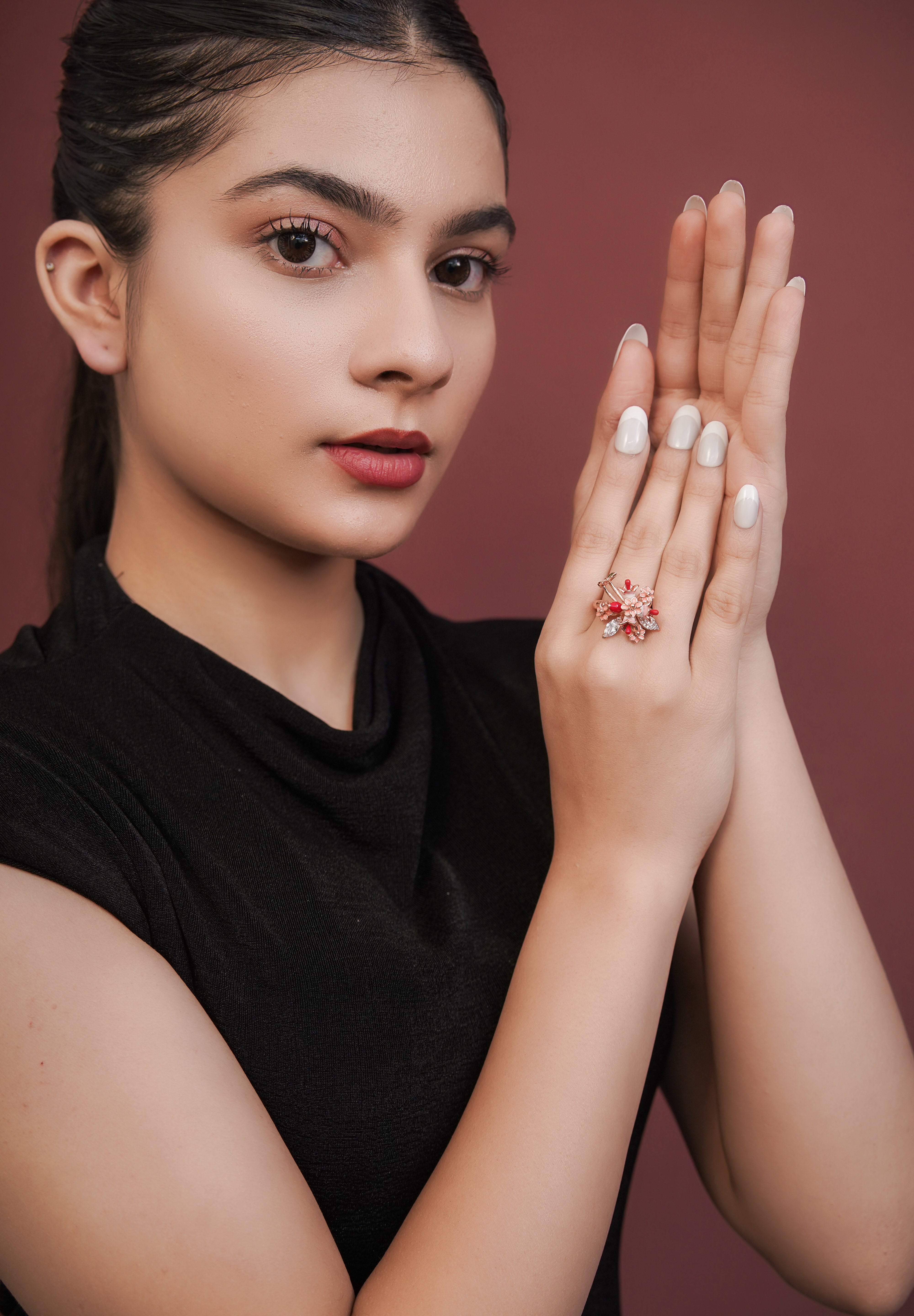 Ruby Petal Fantasy Ring