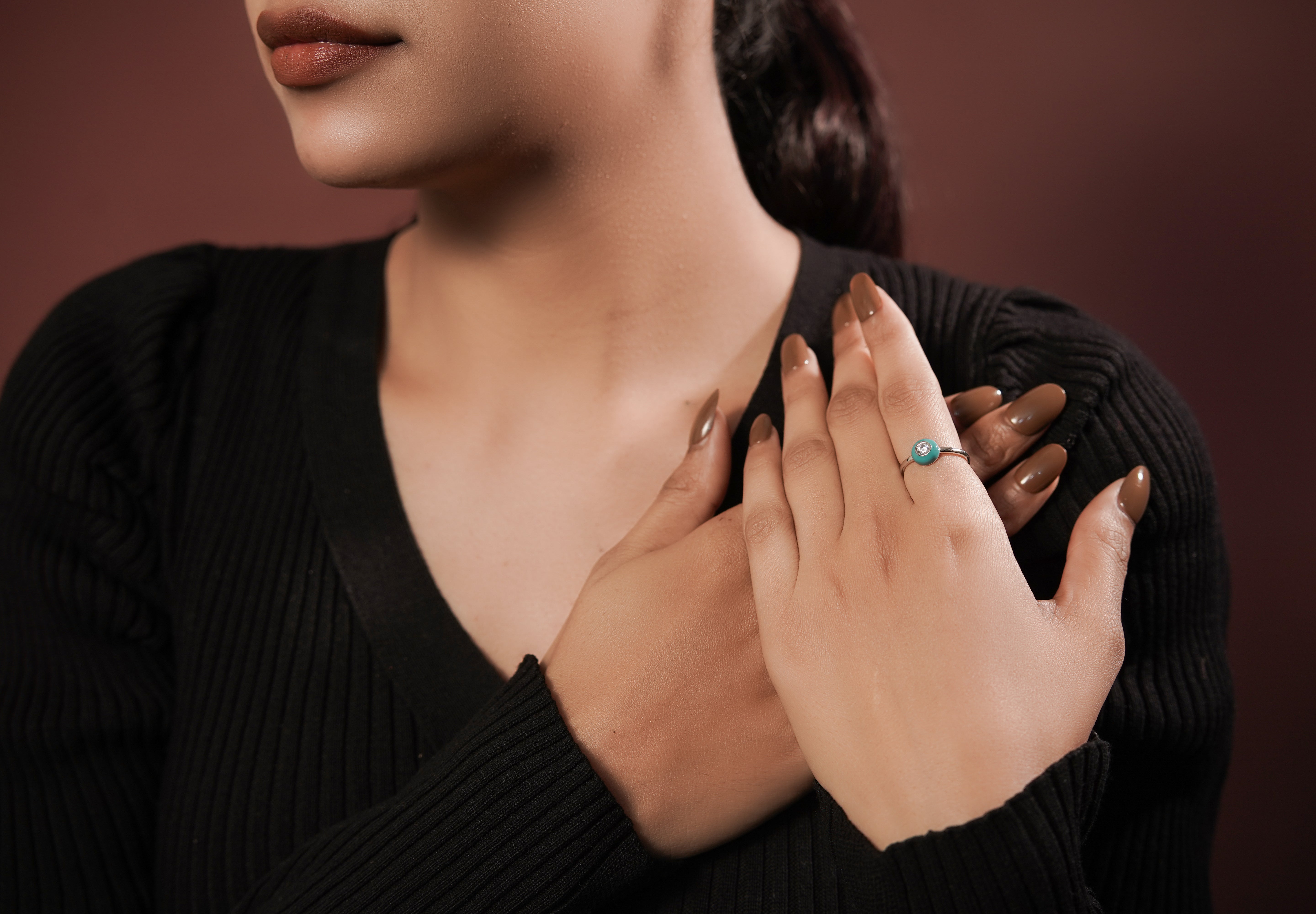 The Azure Orb Solitaire Ring
