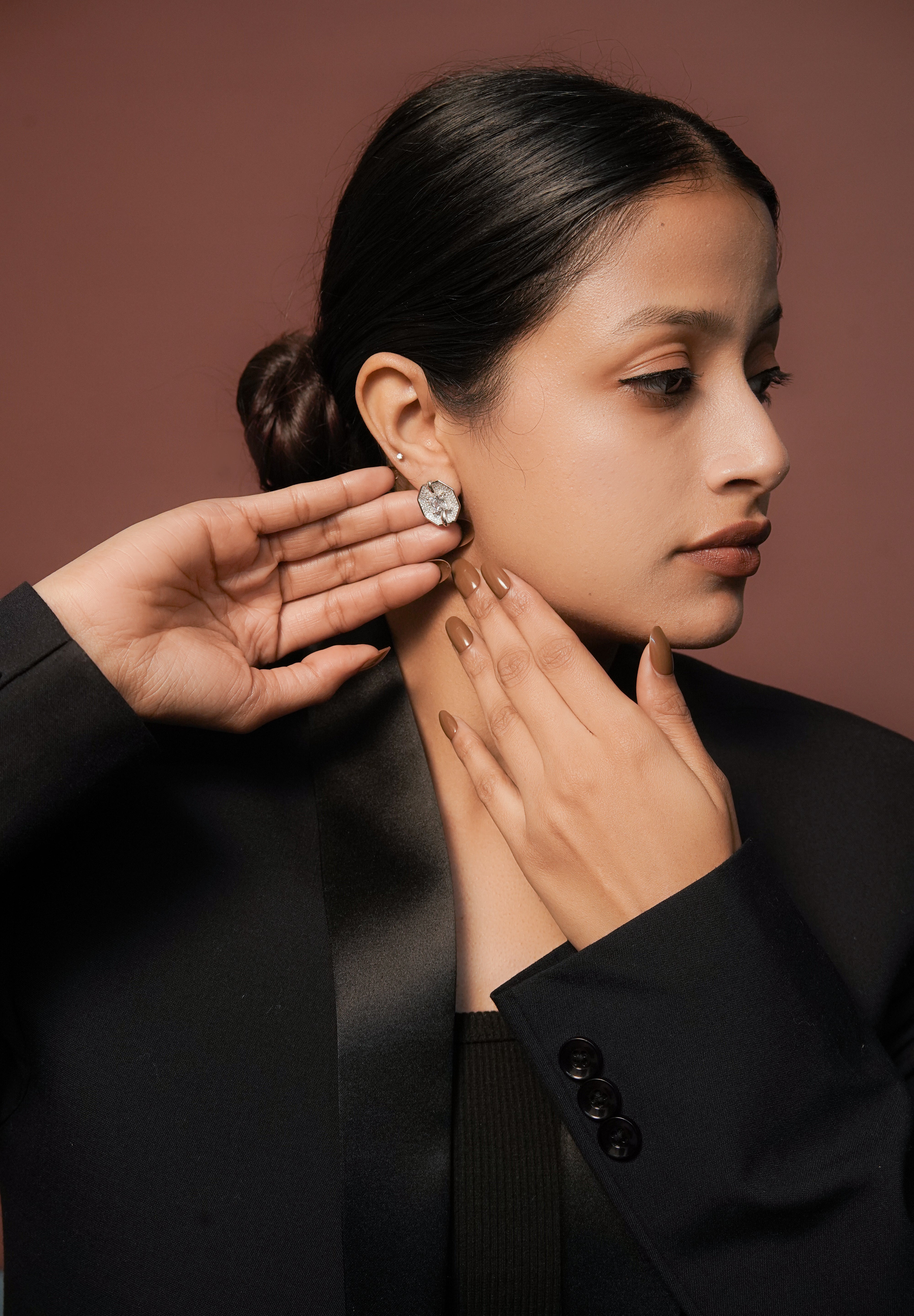 Celeste Octagon Stud Earrings