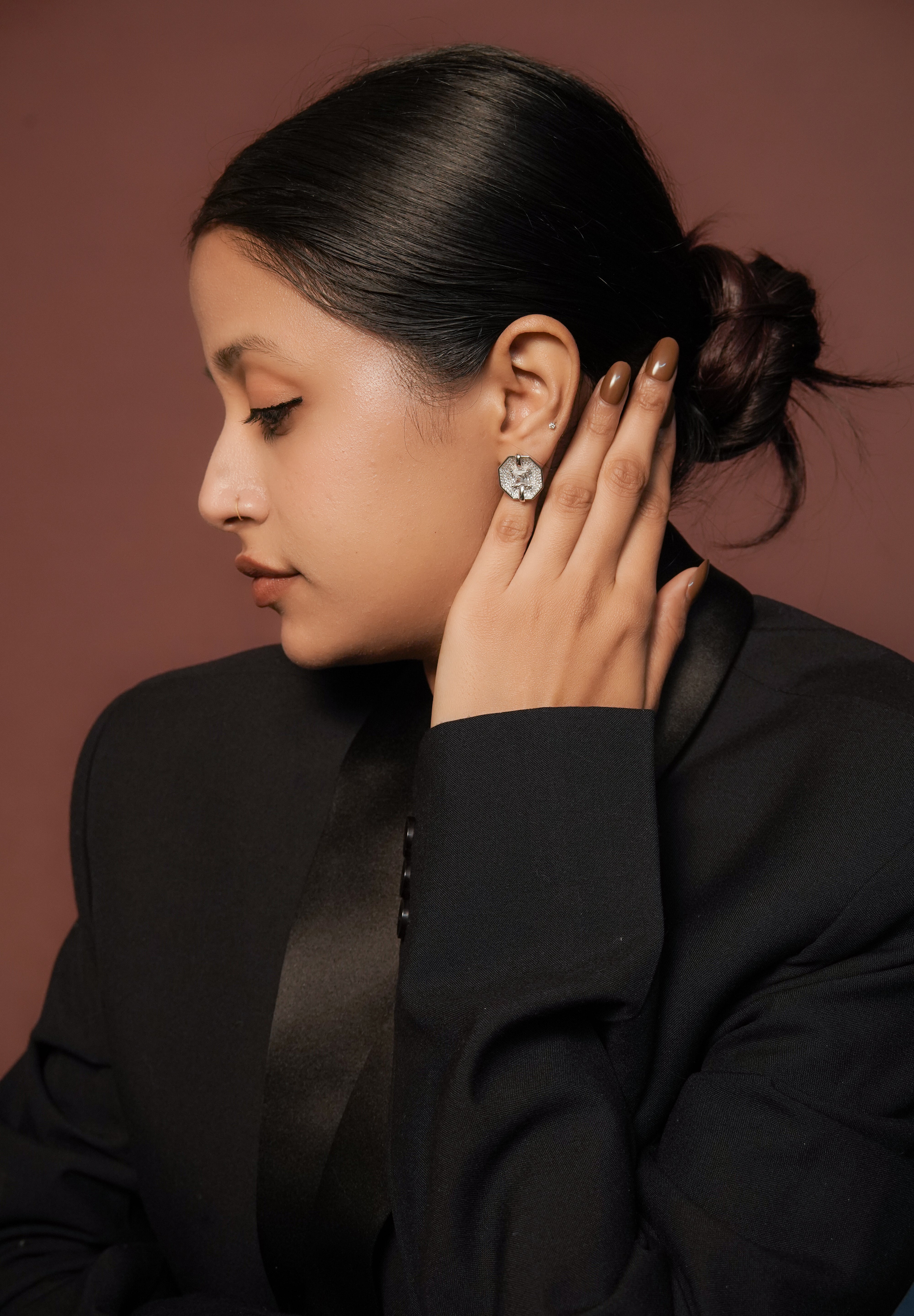 Celeste Octagon Stud Earrings