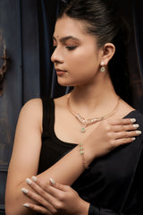 Emerald Green Kyra CZ Stone Rose Gold Set.