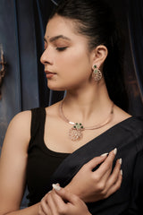 Kyra Emerald Rose Gold Peacock Set