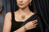 Kyra Emerald Fan Rose Gold Set