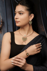 Kyra Emerald Fan Rose Gold Set