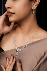 Crimson Petal Bloom Necklace Set