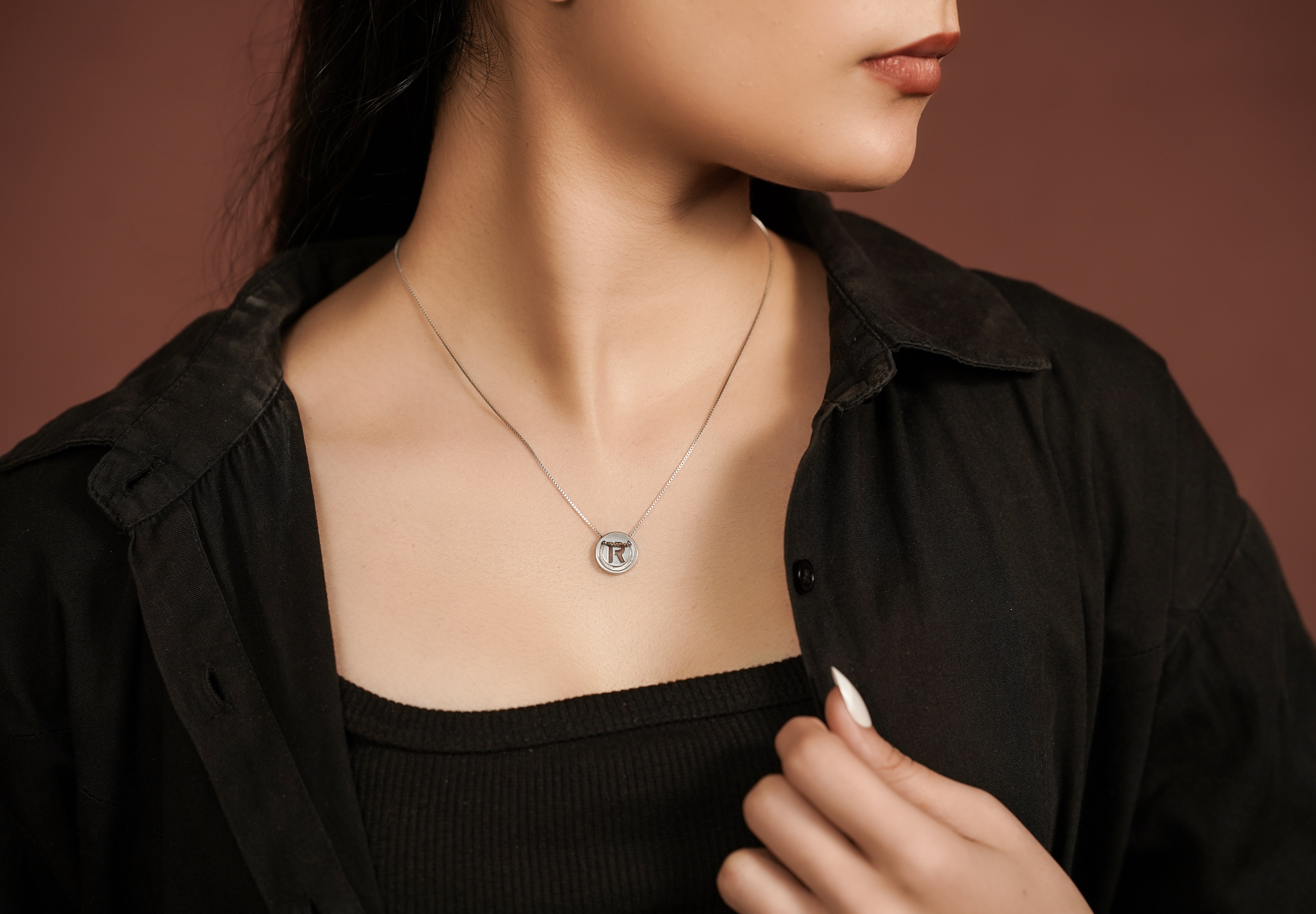 Circular Initial "R" Pendant