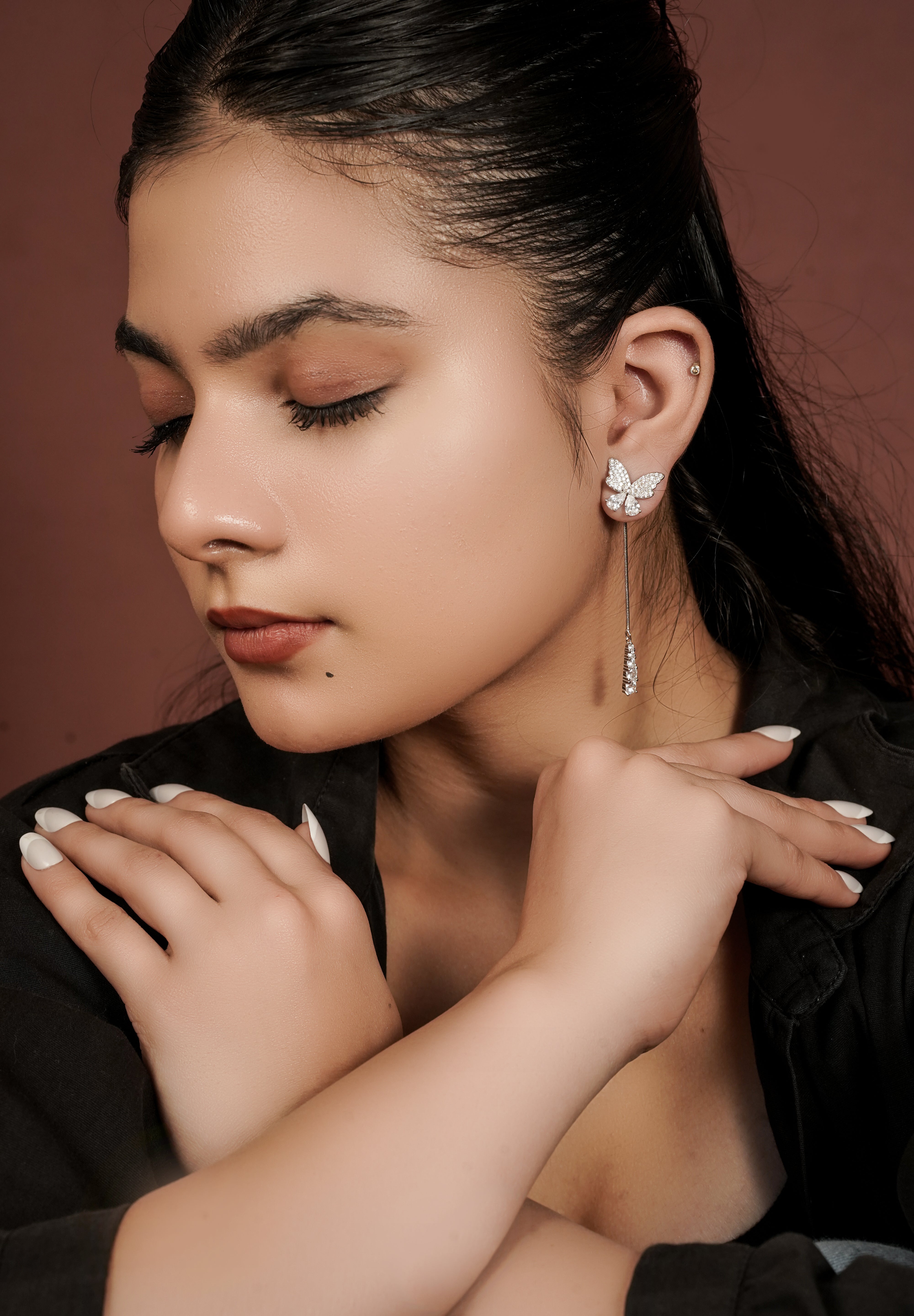 Kyra Dual Grace Drop Earrings