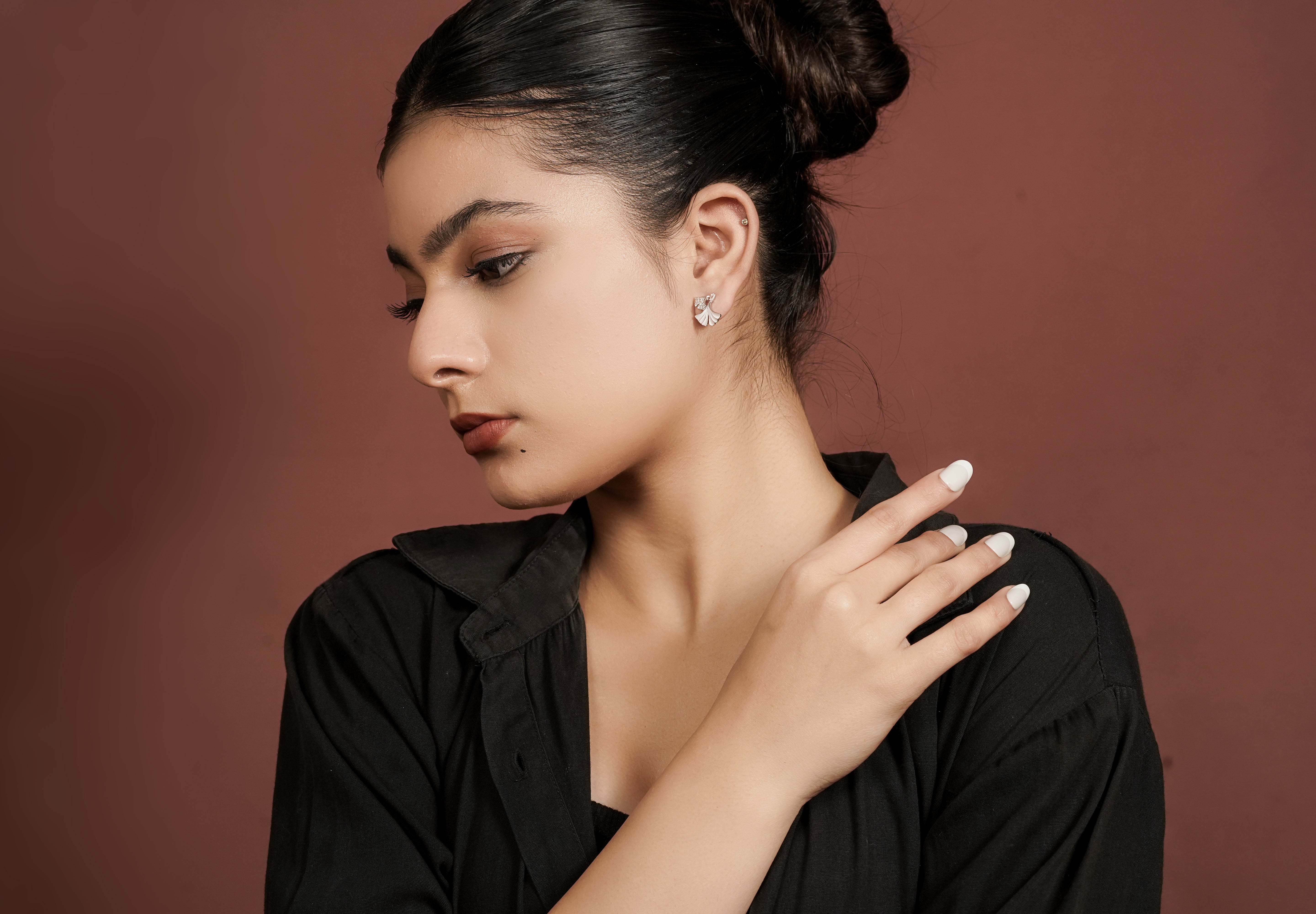 The Gilded Ginkgo Studs