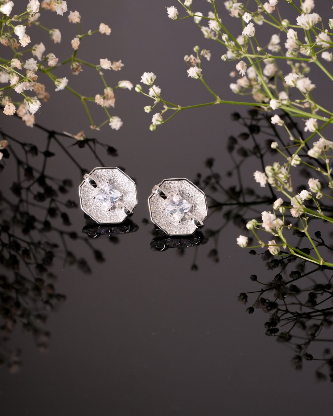 Celeste Octagon Stud Earrings