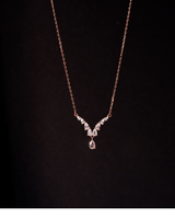 Rose Gold Crystal Drop Necklace